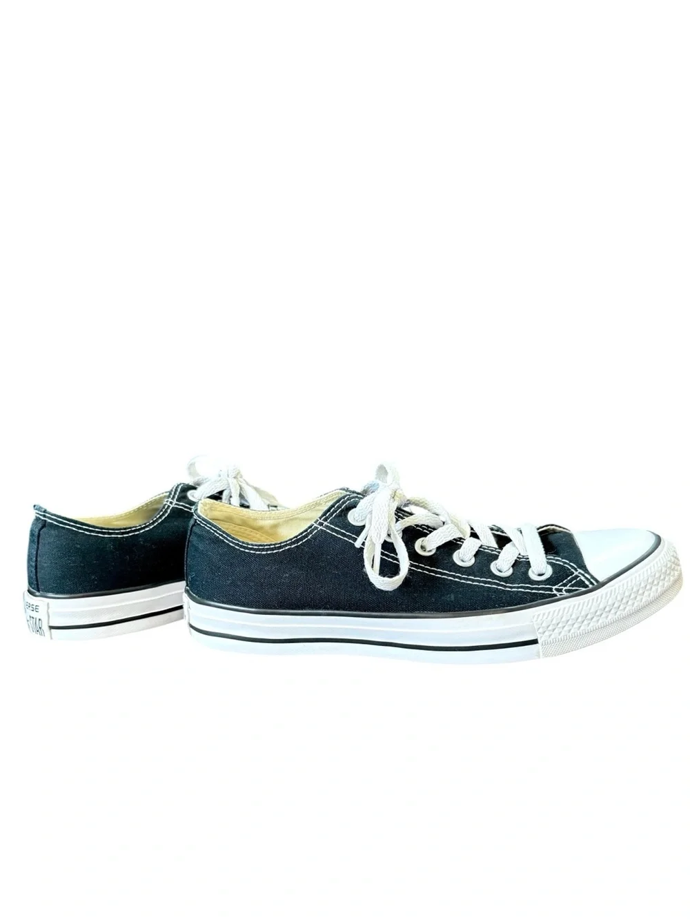 Converse All Star Black Canvas Lace-Up Sneakers Size 8